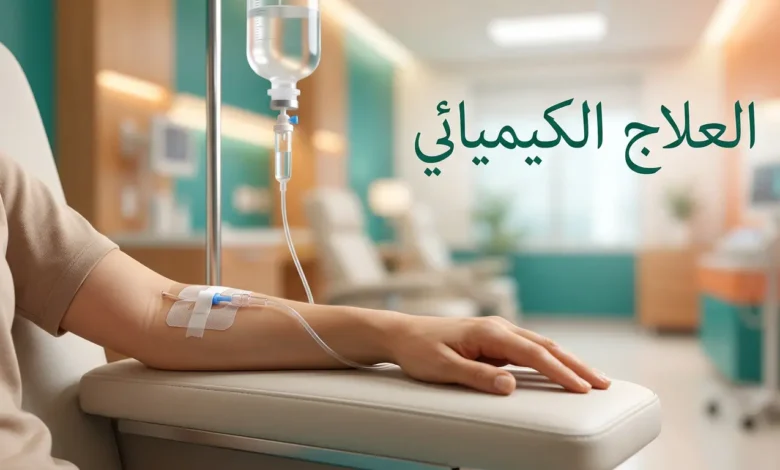 مريض يتلقى جلسة علاج كيميائي عبر التسريب الوريدي في مستشفى حديث