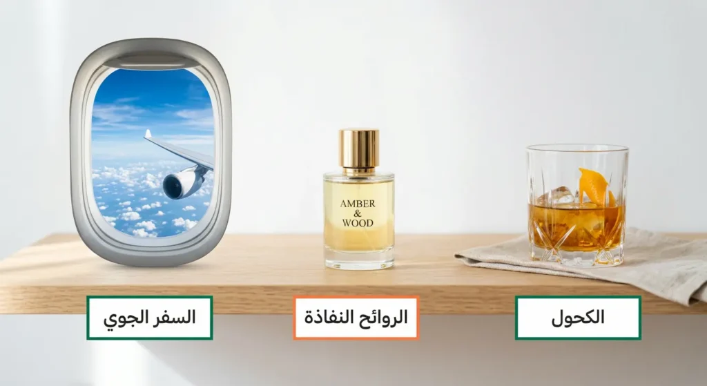 مجموعة من محفزات الصداع العنقودي تشمل الكحول والروائح النفاذة والسفر الجوي والتغيرات الموسمية