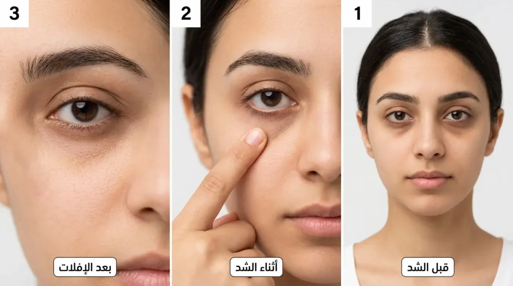 ثلاث خطوات لاختبار الشد المنزلي لتحديد نوع الهالات السوداء تحت العين