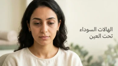 صورة غلاف تُظهر وجه امرأة شابة مع هالات سوداء خفيفة تحت العين وعنوان المقال بالعربية