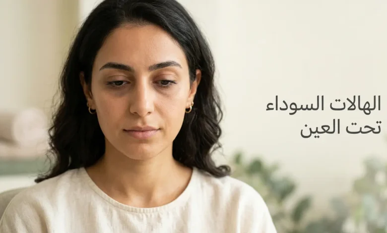صورة غلاف تُظهر وجه امرأة شابة مع هالات سوداء خفيفة تحت العين وعنوان المقال بالعربية