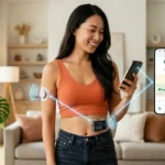 صورة تظهر نظام الحلقة المغلقة الهجينة لإدارة السكري، مع مضخة إنسولين وحساس مراقبة مستمرة للسكر.