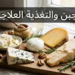 تشكيلة من أنواع الجبن الطبيعي المختلفة على لوح خشبي مع أعشاب طازجة وجوز وعسل