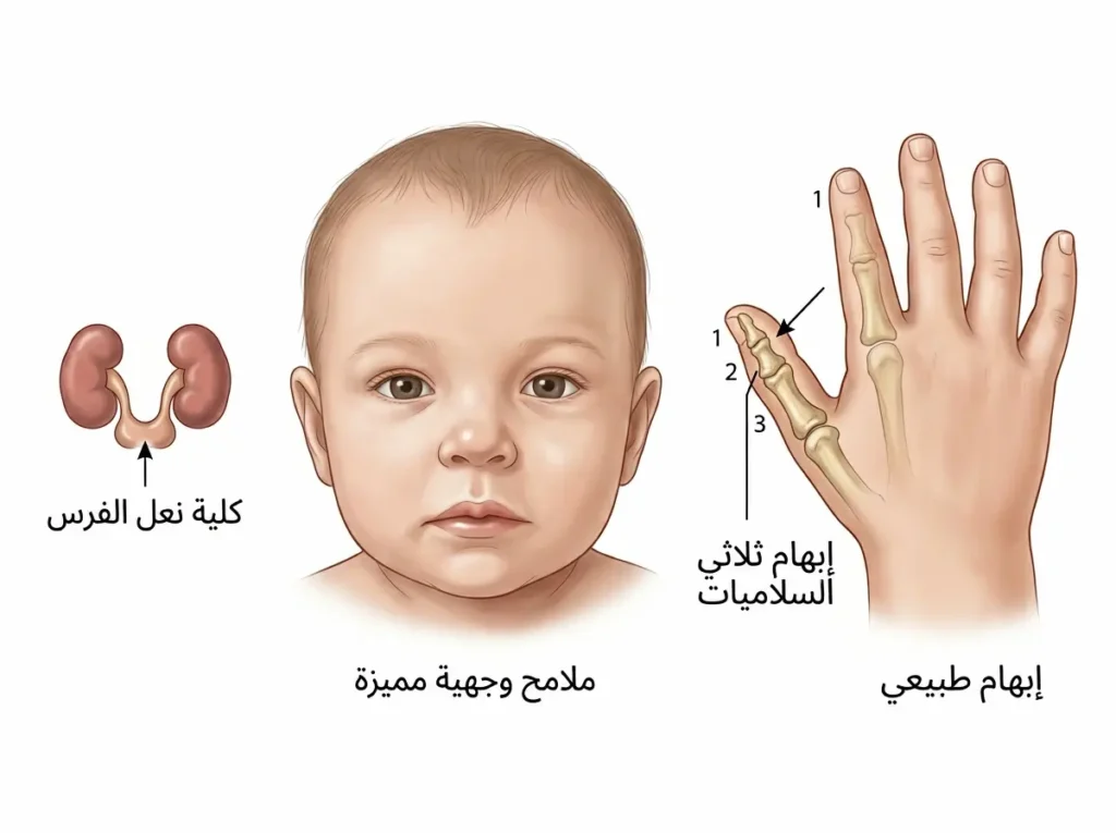 التشوهات الجسدية المرافقة لمتلازمة دياموند بلاكفان — الإبهام والوجه والكلية