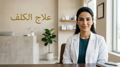 صورة غلاف واقعية لامرأة عربية تظهر لديها تصبغات كلف متناظرة خفيفة على الوجه مع عنوان علاج الكلف.