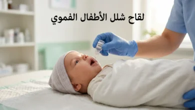 ممرضة تعطي رضيعاً قطرات لقاح شلل الأطفال الفموي في مركز صحي