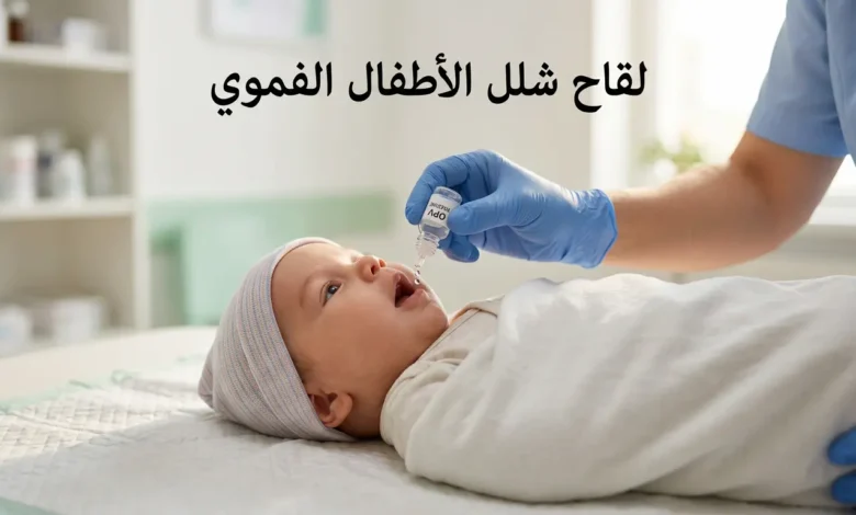ممرضة تعطي رضيعاً قطرات لقاح شلل الأطفال الفموي في مركز صحي