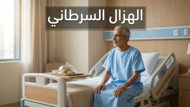 صورة غلاف تُظهر رجلاً مسناً نحيلاً يجلس على حافة سرير المستشفى بجانب صينية طعام غير مُتناولة، مع عنوان الهزال السرطاني