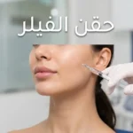 صورة غلاف توضّح إجراء حقن الفيلر في عيادة تجميل حديثة مع طبيبة جلدية تحمل حقنة بالقرب من وجه المريضة