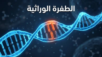 صورة غلاف ثلاثية الأبعاد واقعية تُظهر شريط DNA مزدوج الحلزون مع تمييز موقع طفرة نقطية بلون مختلف تمثّل الطفرة الوراثية.