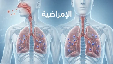 صورة غلاف طبية ثلاثية الأبعاد توضح الإمراضية داخل الجسم من دخول الممرض إلى بدء الاستجابة المناعية في الرئتين.