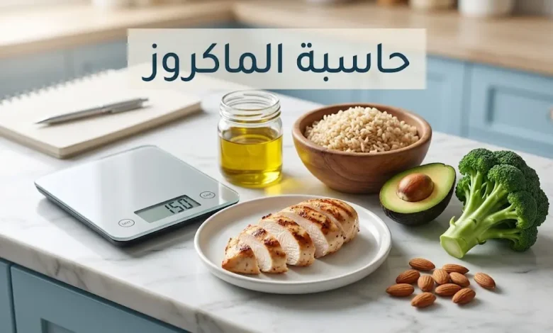 حاسبة الماكروز الغذائية لحساب البروتين والكربوهيدرات والدهون اليومية