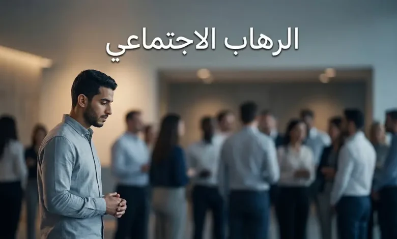 شاب عربي يقف وحيداً على هامش حشد اجتماعي معبّراً عن مشاعر الرهاب الاجتماعي
