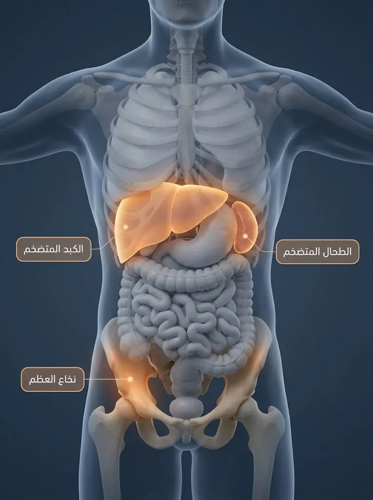الأعضاء الداخلية المصابة في اللشمانيا الأحشائية الكلاأزار