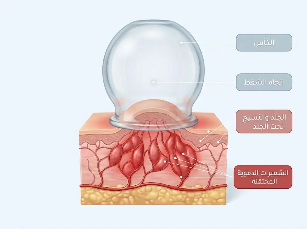 آلية عمل الضغط السلبي في الحجامة وتأثيره على الجلد والشعيرات الدموية