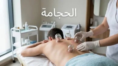 الحجامة كإجراء من الطب التكميلي - كؤوس على الظهر في جلسة حجامة جافة