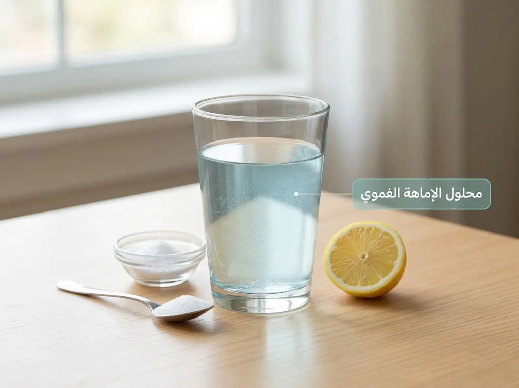 صورة محلول الإماهة الفموي المستخدم لتعويض السوائل والأملاح في حالات الإسهال