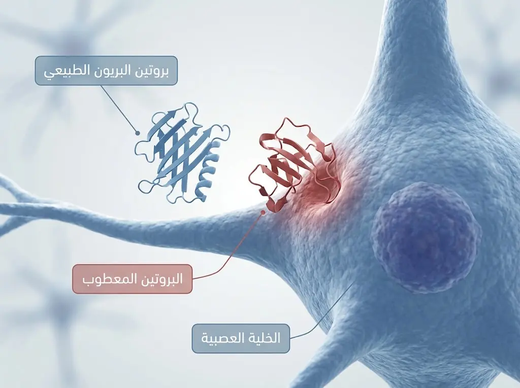آلية سوء طي بروتين البريون وتأثيره على الخلايا العصبية