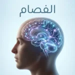 رسم طبي ثلاثي الأبعاد يوضح مفهوم الفصام واضطراب الإدراك في الدماغ