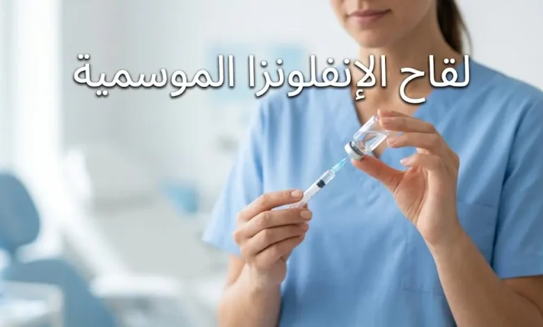 ممرضة تحضّر لقاح الإنفلونزا الموسمية في عيادة طبية نظيفة