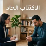 صورة توضيحية لجلسة تقييم نفسي لمريض يعاني من الاكتئاب الحاد