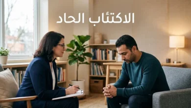 صورة توضيحية لجلسة تقييم نفسي لمريض يعاني من الاكتئاب الحاد